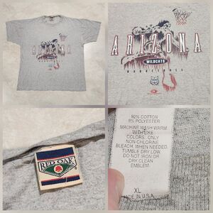 VTG 90s University Of Arizona Wildcats Mens XL NCAA Basketball T Shirt USA Made